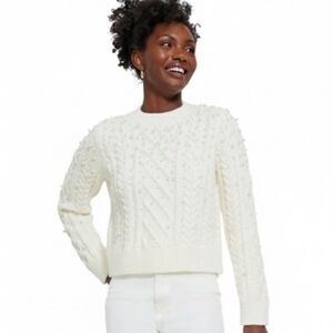 Tuckernuck Hyacinth House “Ellis” Cream  Sweater With Pearls Size XS New!